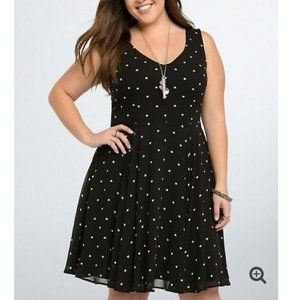 Torrid Heart Print Chiffon Flounce Skater Dress